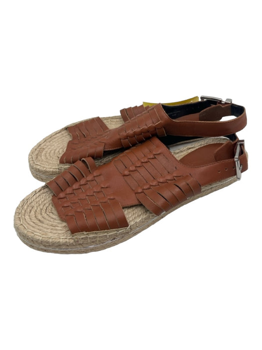 Rebecca Minkoff Shoe Size 8.5 Brown & Beige Leather Woven Open Toe Sandals Brown & Beige / 8.5