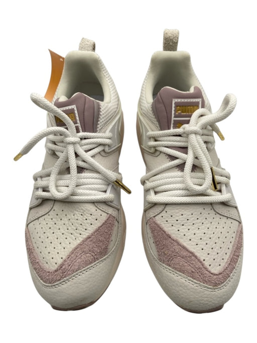 Puma Shoe Size 8.5 Ivory & Lilac Synthetic Lace Up Suede Platform Shoes Ivory & Lilac / 8.5