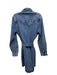 Habitual Size S Blue Wash Cotton Button Front Patch Pocket Tie Belt Dress Blue Wash / S