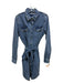 Habitual Size S Blue Wash Cotton Button Front Patch Pocket Tie Belt Dress Blue Wash / S