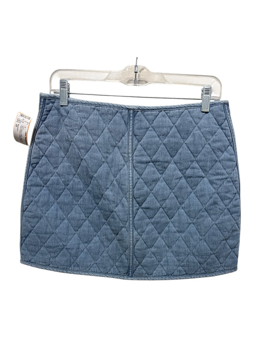 Blank NYC Size 29 Blue Wash Cotton Wrap Button Close Patch Pocket Quilted Skirt Blue Wash / 29