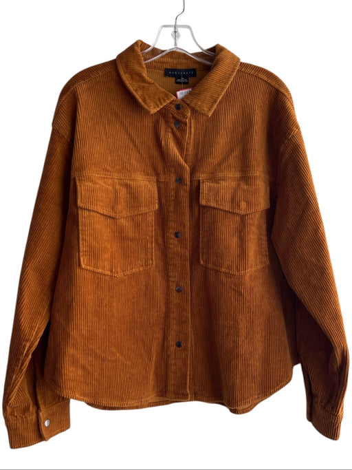Sanctuary Size M Burnt Orange Cotton Corduroy Collared Snap Button Front Jacket Burnt Orange / M