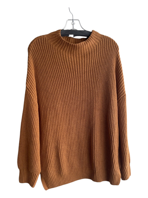 Cupcakes & Cashmere Size L Burnt Orange Cotton Round Neck Long Sleeve Sweater Burnt Orange / L