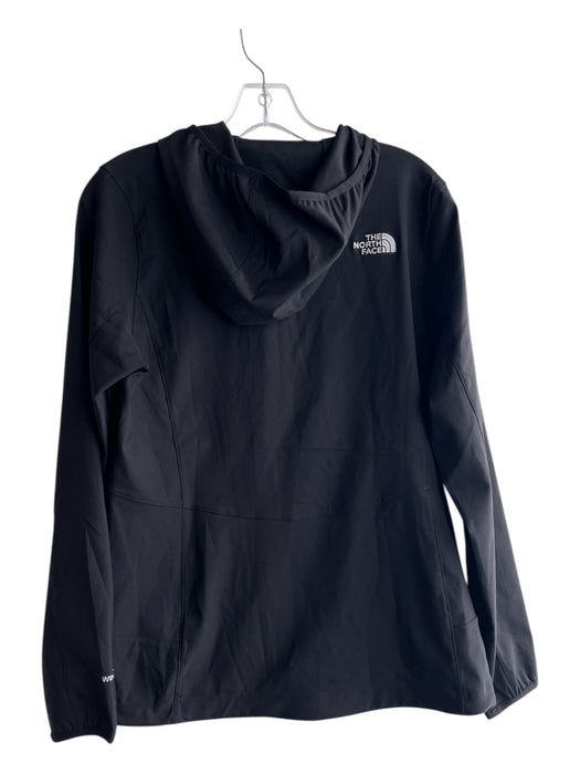 The North Face Size M Black Polyester Zip Front Long Sleeve Hooded Logo Jacket Black / M