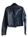 7 For All Mankind Size S Black Polyurethane Faux Leather Biker Jacket Black / S