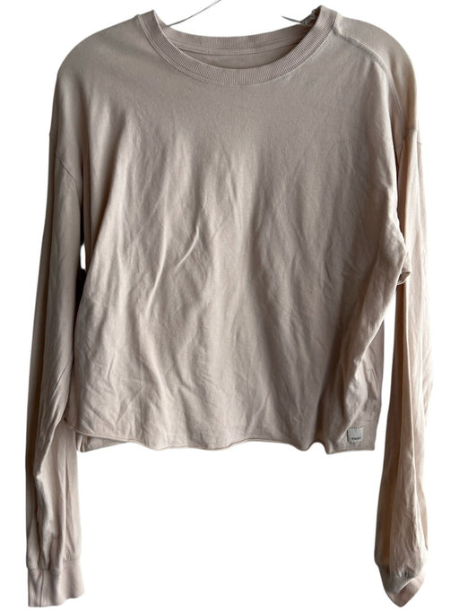 Vuori Size Large Beige Cotton Blend Crew Neck Long Sleeve pull over Top Beige / Large