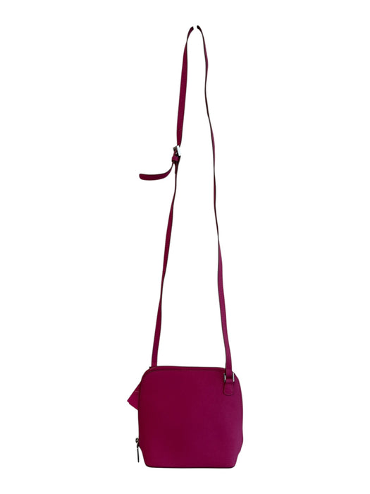 Hobo Hot pink Saffiano Leather Silver Hardware Zip Around Bag Hot pink / Small