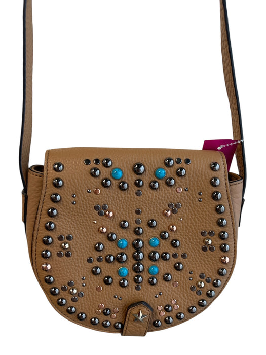 Rebecca Minkoff Tan Leather Silver & Turquoise Shoulder & Crossbody Straps Bag Tan / Small