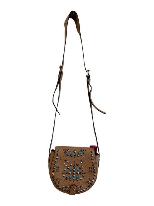 Rebecca Minkoff Tan Leather Silver & Turquoise Shoulder & Crossbody Straps Bag Tan / Small