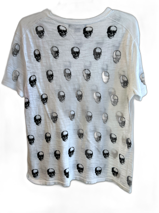 Skull Cashmere Size Large White & Black Cotton Short Sleeve Round Neck Skull Top White & Black / Large