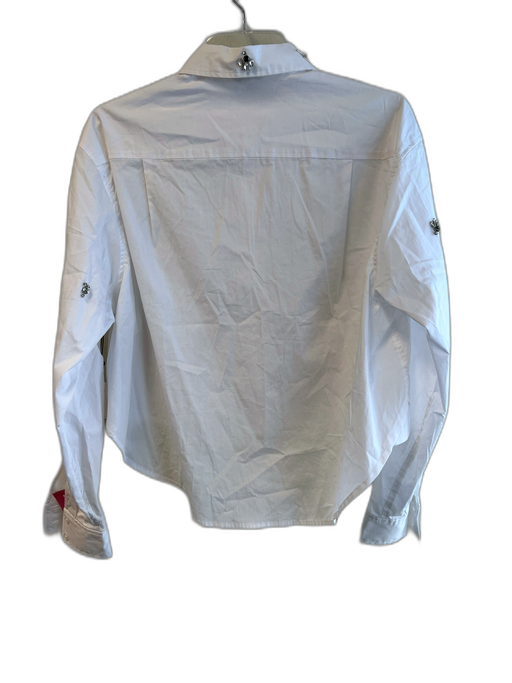 Jason Wu Size Small White Cotton Long Sleeve Button Down Collared Top White / Small