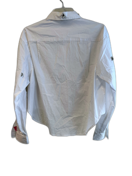 Jason Wu Size Small White Cotton Long Sleeve Button Down Collared Top White / Small