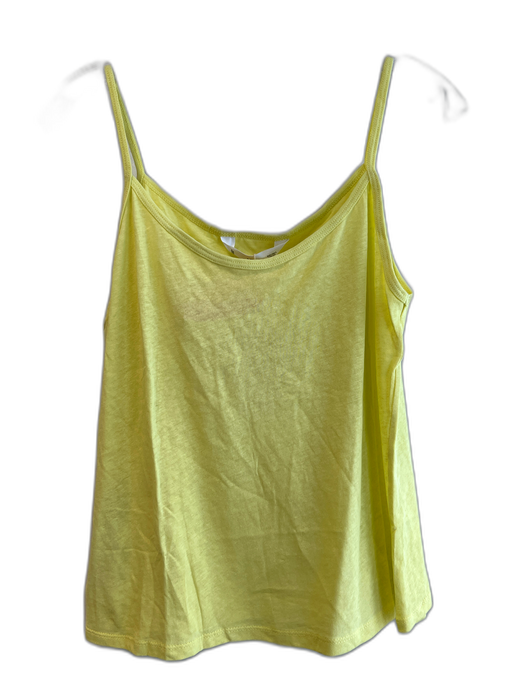 MNG Size Small Yellow Cotton Blend Spaghetti Strap Modified V Neck Tank Top Top Yellow / Small