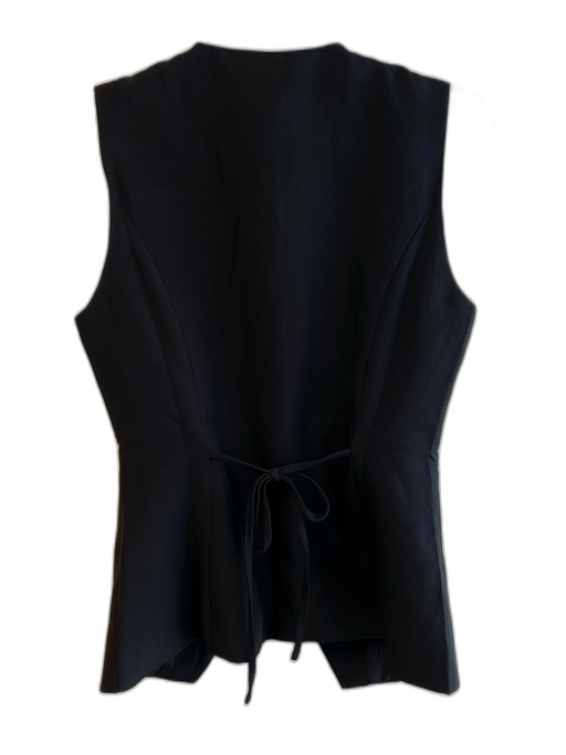 SNDYS. Size Medium Black Polyester Sleeveless Gold & Enamel Buttons Vest Black / Medium