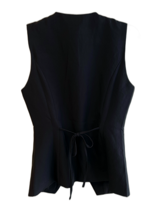 SNDYS. Size Medium Black Polyester Sleeveless Gold & Enamel Buttons Vest Black / Medium