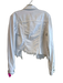 Hidden Size XS White Cotton Frayed Hem Pockets Front Button Jacket White / XS