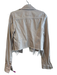Paige Size XS Beige Cotton Gold Buttons Pockets Frayed Hem Jacket Beige / XS