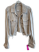 Paige Size XS Beige Cotton Gold Buttons Pockets Frayed Hem Jacket Beige / XS