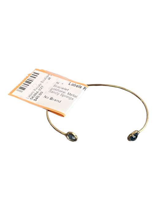 No Brand goldtone Metal Open Thin 2 Stones Bracelet goldtone