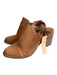 Franco Sarto Shoe Size 8.5 Light Brown Suede Open Back Stacked Heel Shoes Light Brown / 8.5