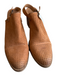 Franco Sarto Shoe Size 8.5 Light Brown Suede Open Back Stacked Heel Shoes Light Brown / 8.5
