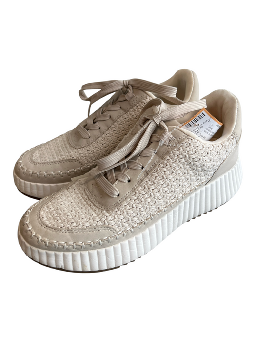 Dolce Vita Shoe Size 8 Off White Leather & Fabric Lace Up Almond Toe Shoes Off White / 8