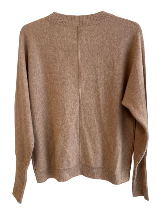 Joie Size Medium Tan Cashmere Crew Neck Long Sleeve Seam Detail Sweater Tan / Medium
