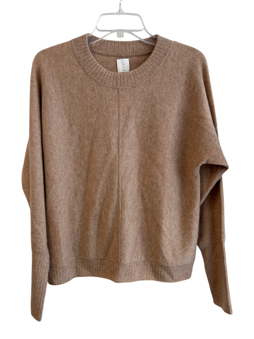 Joie Size Medium Tan Cashmere Crew Neck Long Sleeve Seam Detail Sweater Tan / Medium