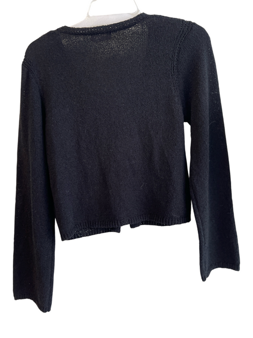 Nati Size Large Black Acrylic Blend Long Sleeve eye hook closure Cardigan Black / Large