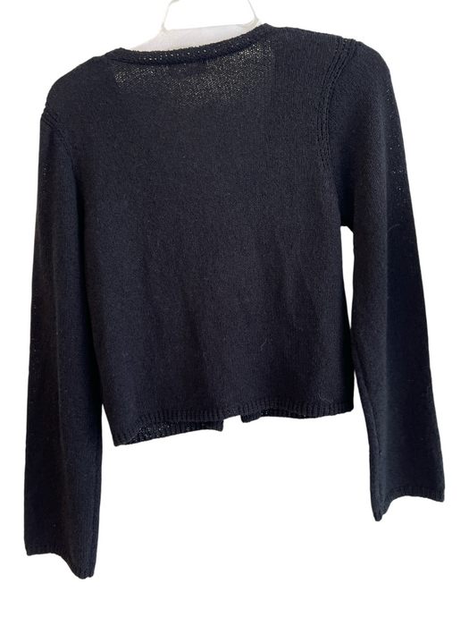 Nati Size Large Black Acrylic Blend Long Sleeve eye hook closure Cardigan Black / Large