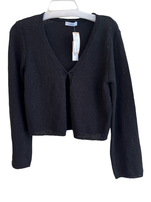 Nati Size Large Black Acrylic Blend Long Sleeve eye hook closure Cardigan Black / Large