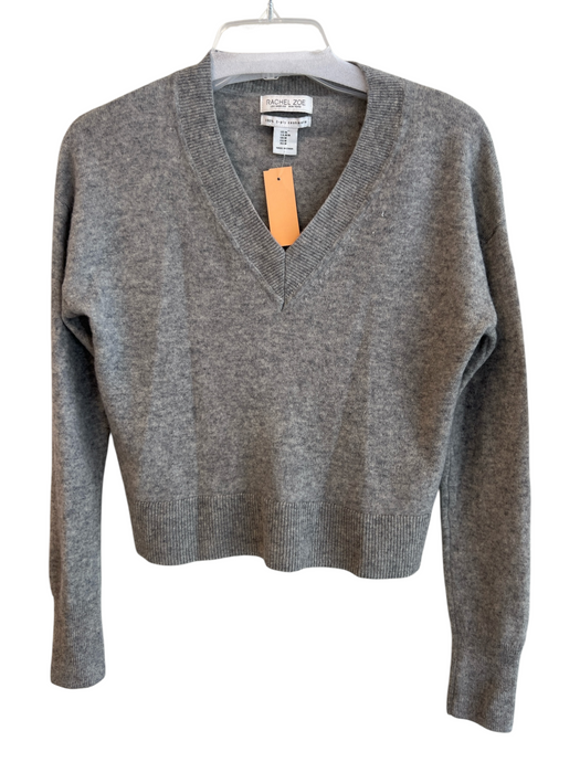 Rachel Zoe Size Medium Gray Cashmere V Neck Long Sleeve Heathered Sweater Gray / Medium
