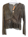 Parker Size Medium Bronze & Gold Polyester Metallic Deep V neck Long Sleeve Top Bronze & Gold / Medium