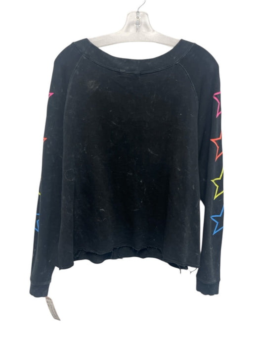 CHRLDR Size S/M Black Multi Cotton Blend Stars Boat Neck Faded Pants Set Black Multi / S/M