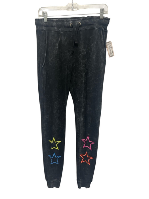CHRLDR Size S/M Black Multi Cotton Blend Stars Boat Neck Faded Pants Set Black Multi / S/M