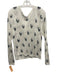 Skull Cashmere Size M White & Black Linen V Neck Skull Graphic Sweater White & Black / M