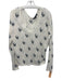 Skull Cashmere Size M White & Black Linen V Neck Skull Graphic Sweater White & Black / M