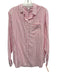 Beach Lunch Lounge Size M Pink & White Rayon Striped Long Sleeve Top Pink & White / M