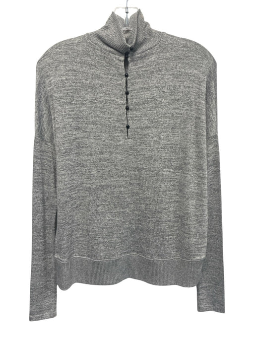 Rag & Bone Size XS Grey Rayon Blend Heathered Button Back Longline Mock Neck Top Grey / XS