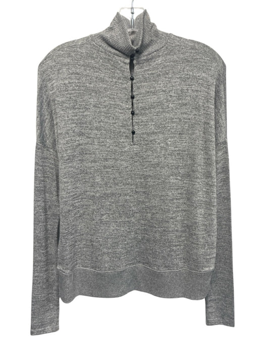 Rag & Bone Size XS Grey Rayon Blend Heathered Button Back Longline Mock Neck Top Grey / XS