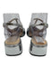 Marc Fisher Shoe Size 8.5 Silver Leather & Synthetic Block Heel Square Toe Shoes Silver / 8.5