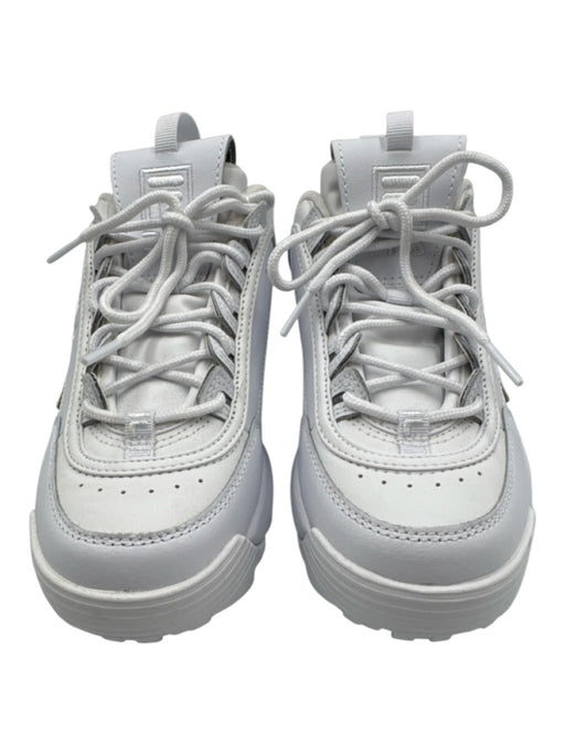 Fila Shoe Size 9 White Synthetic Platform Lace Up Round Toe Sneakers White / 9