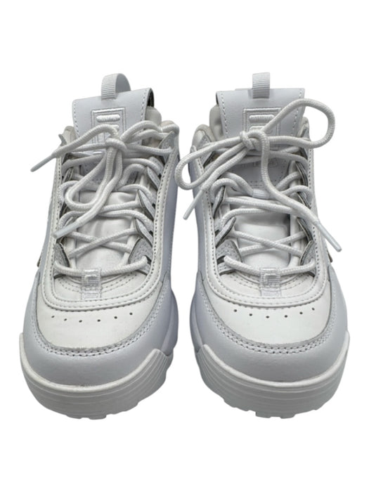 Fila Shoe Size 9 White Synthetic Platform Lace Up Round Toe Sneakers White / 9