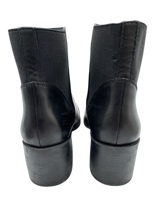 Steve Madden Shoe Size 9M Black Leather Pointed Toe Block Heel Boots Black / 9M