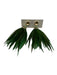Shiver + Duke Green Feather Dangle Gold Tone Accent Earrings Green