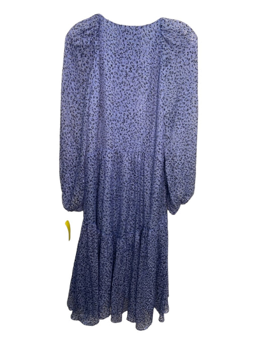 Joie Size S Blue Viscose Blend Animal Print V Neck Pleat Detail Dress Blue / S