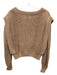Lush Size M Brown Cotton Knit Open Front Ribbed Hem Contrast Sweater Brown / M