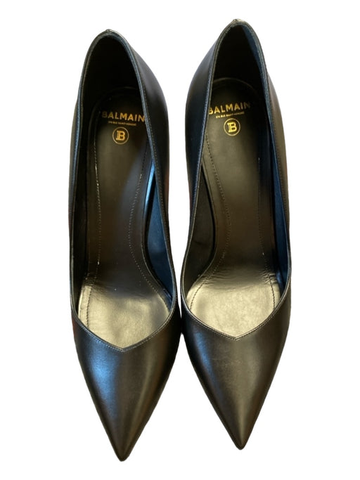 Balmain Shoe Size 38.5 Black Key Pointed Toe Stiletto Slip On Pumps Black / 38.5