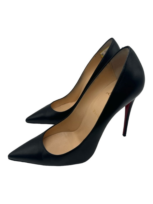 Christian Louboutin Shoe Size 40 Black Leather Pointed Toe Closed Heel Pumps Black / 40