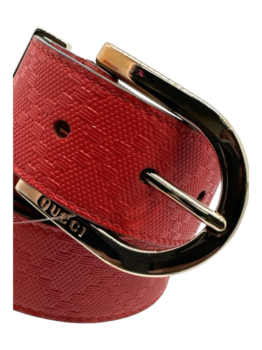 Gucci Orange & Gold Coated Canvas Gold Buckle Belts Orange & Gold / 38